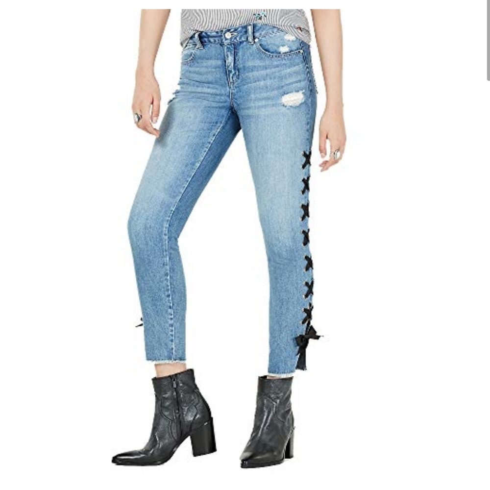 {Rewash} Lace-Up Skinny Jeans